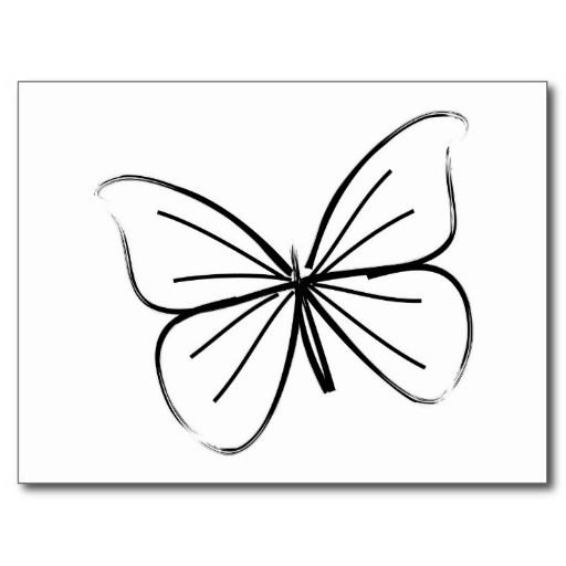 512x512 Simple Butterfly Line Drawing Postcard How To Draw A Butterfly - Butterfly Line Drawing