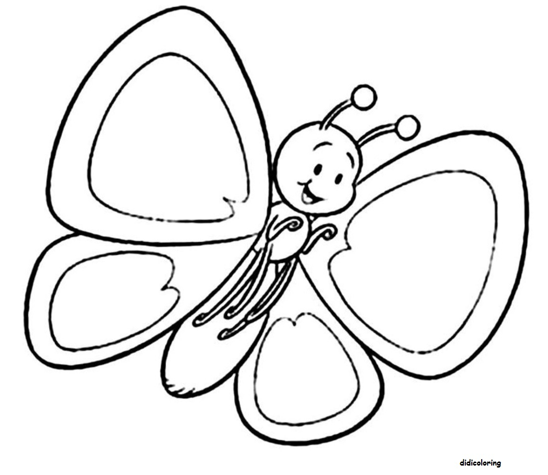 1100x955 Cartoon Butterfly Drawing And Free Cute Butterfly Line Drawing - Butterfly Line Drawing Images