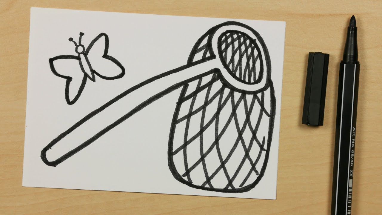 1280x720 how to draw a butterfly net - Butterfly Net Drawing