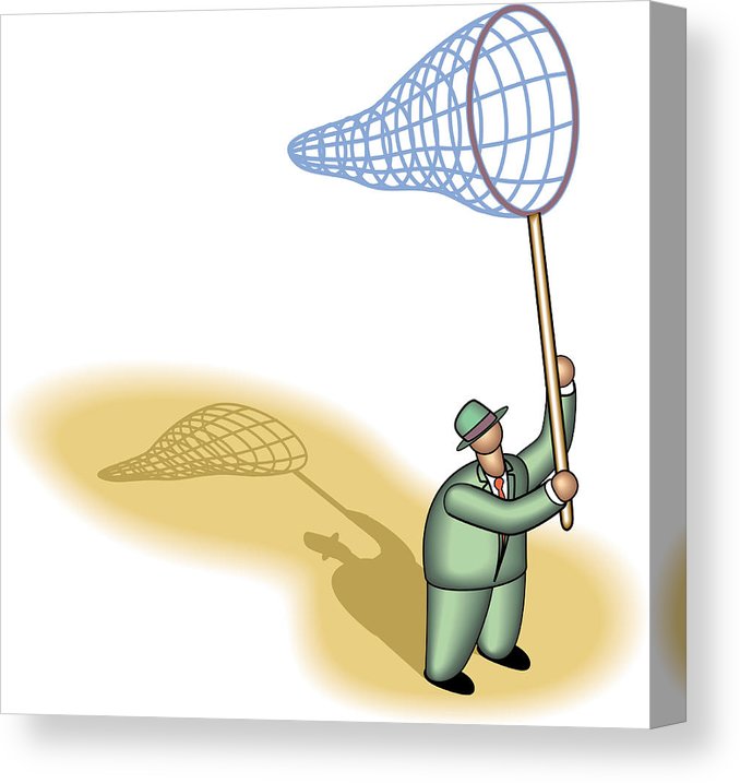 678x717 man with butterfly net canvas print canvas art - Butterfly Net Drawing