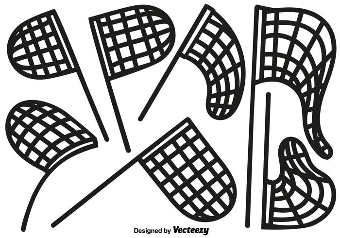 700x490 vector set of butterfly net line style icons stock images - Butterfly Net Drawing