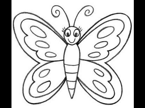 480x360 How To Draw A Butterfly Easy For Kids - Butterfly Pictures Drawing