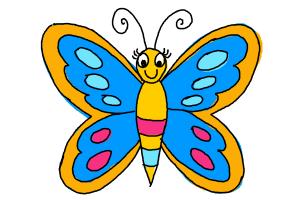 300x200 How To Draw A Butterfly For Kids - Butterfly Pictures Drawing