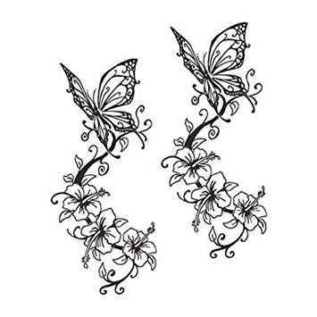 355x355 Butterfly Tattoos Stickers Fashion Tattoo Design - Butterfly Tattoo Drawing