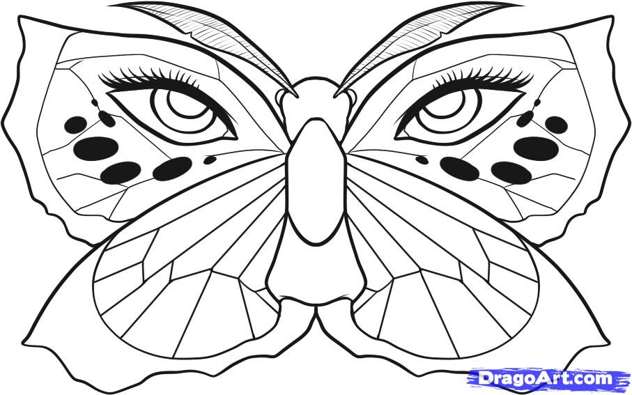 907x567 Draw A Butterfly Tattoo, Step - Butterfly Tattoo Drawing