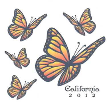 375x370 Flying Amazing Monarch Butterflies Tattoo Design - Butterfly Tattoo Drawing