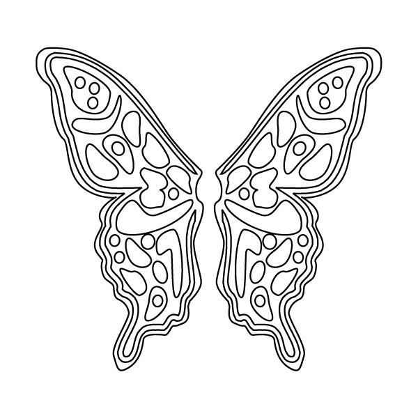 600x600 Butterfly Wings Coloring Pages Color Bros - Butterfly Wings Drawing