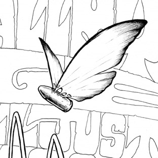 312x313 Me Make Stuff Bullet With Butterfly Wings - Butterfly Wings Drawing