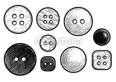 400x283 Buttons Illustration, Drawing, Engraving, Ink, Line Art, Vector - Button Drawing