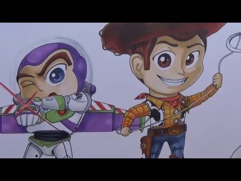 480x360 Time Lapse Drawing - Buzz And Woody Drawing
