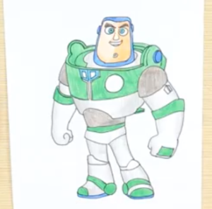 300x296 how to draw buzz lightyear from toy story movie - Buzz Lightyear Drawing