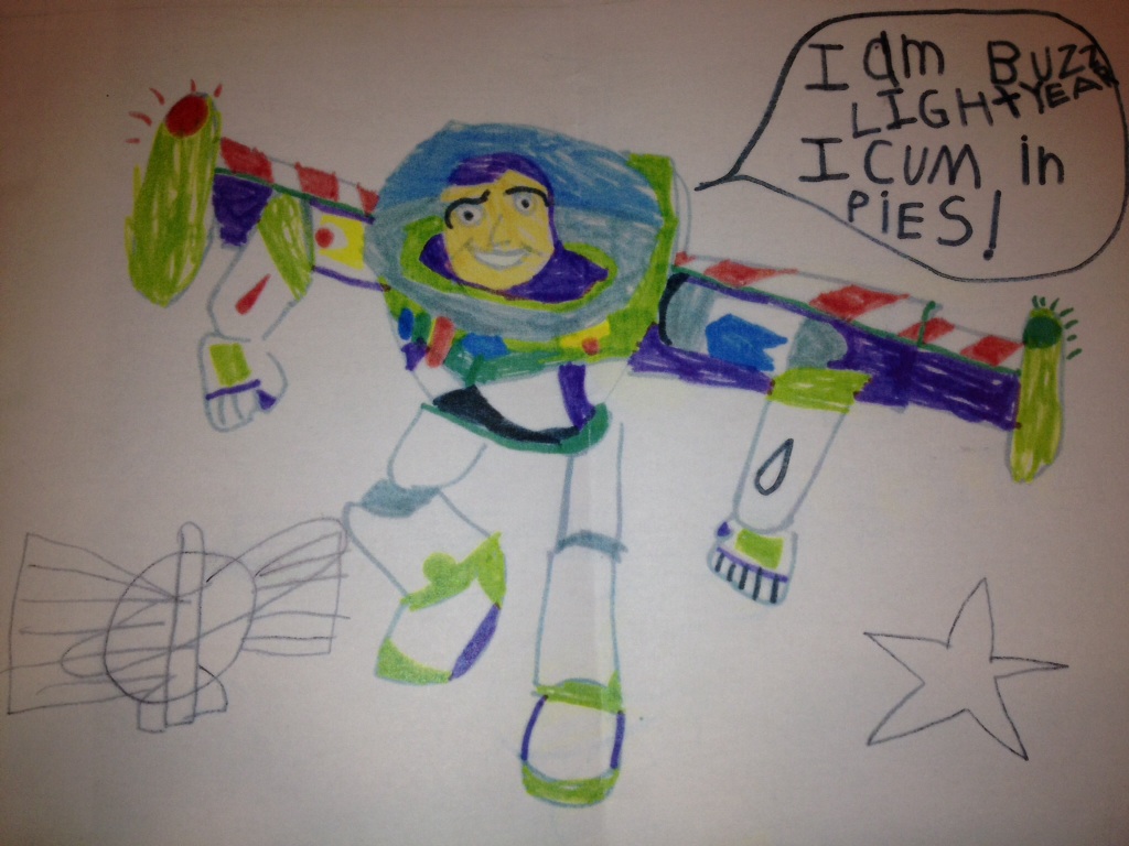 1024x768 this child's unintentionally hilarious drawing will ruin buzz - Buzz Lightyear Drawing