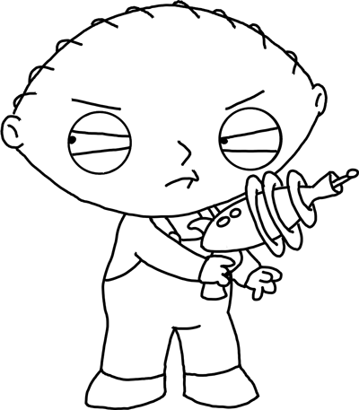 400x457 Finished Bw Drawing Of Stewie - Bw Drawing
