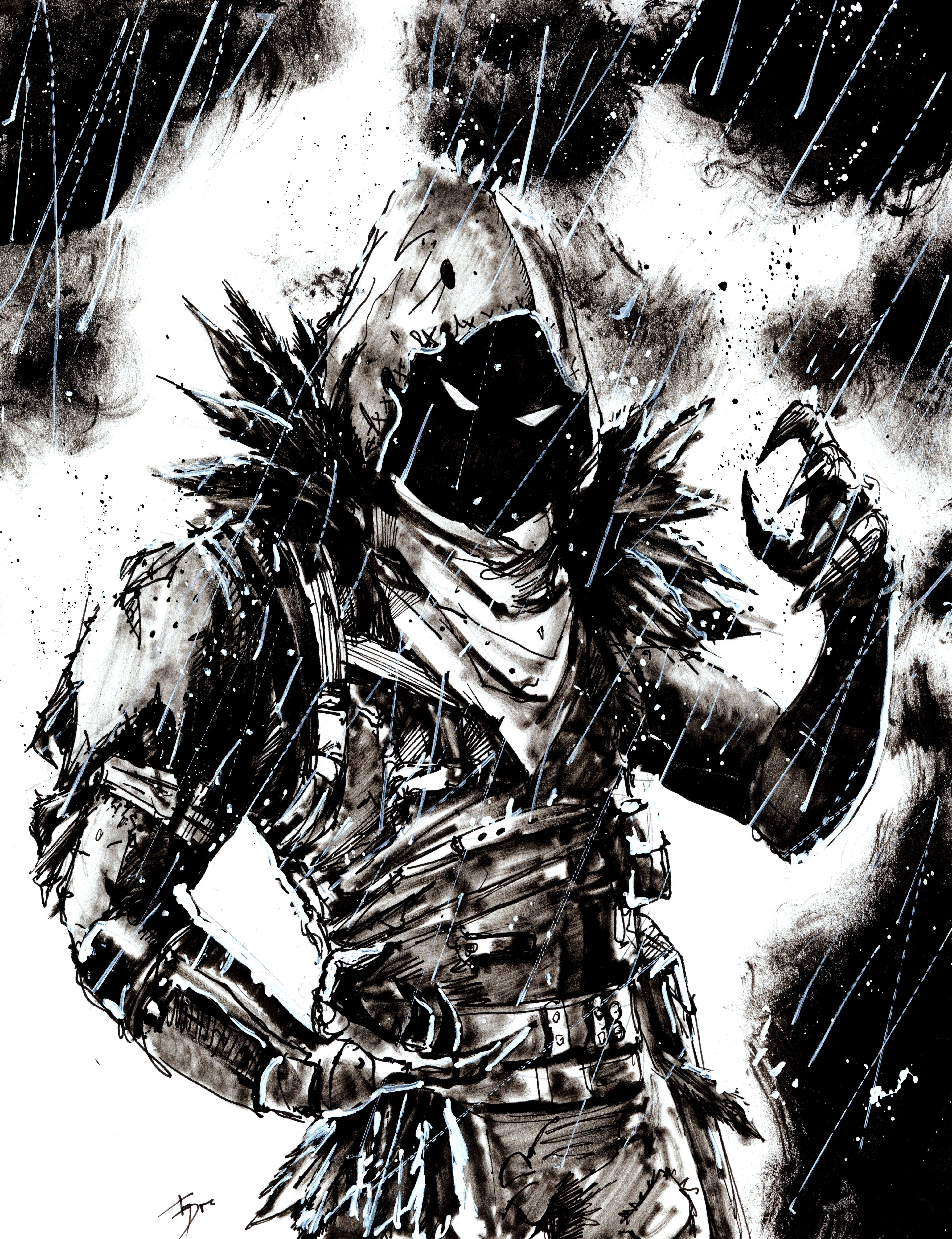 4992x6496 Raven Amazing Fortnite Bampw Drawing - Bw Drawing