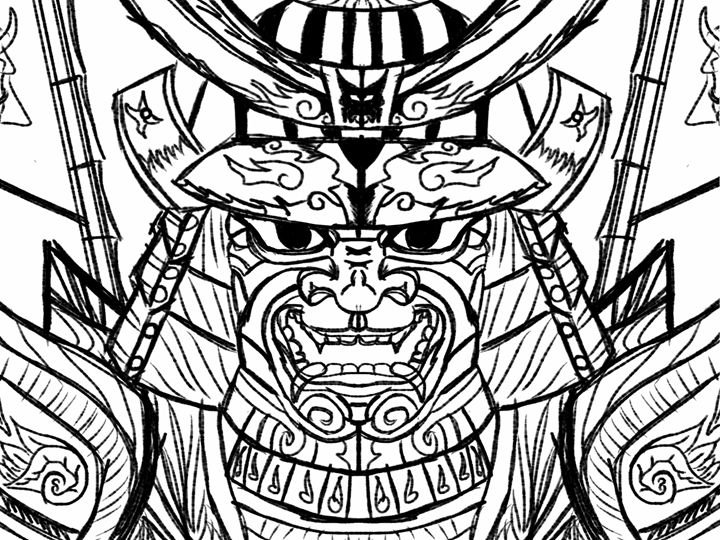 720x540 Samurai Drawing Bampw - Bw Drawing