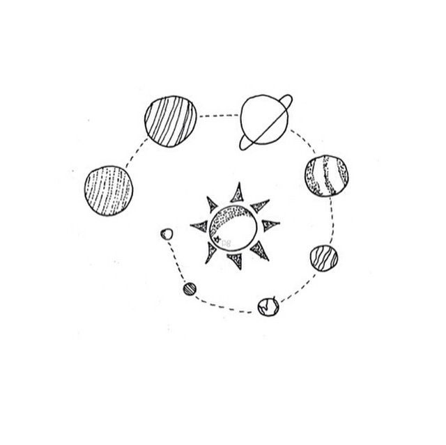 640x639 Art, Bampw, Drawing, Earth, Planets, Solar System, Photographarized - Bw Drawing