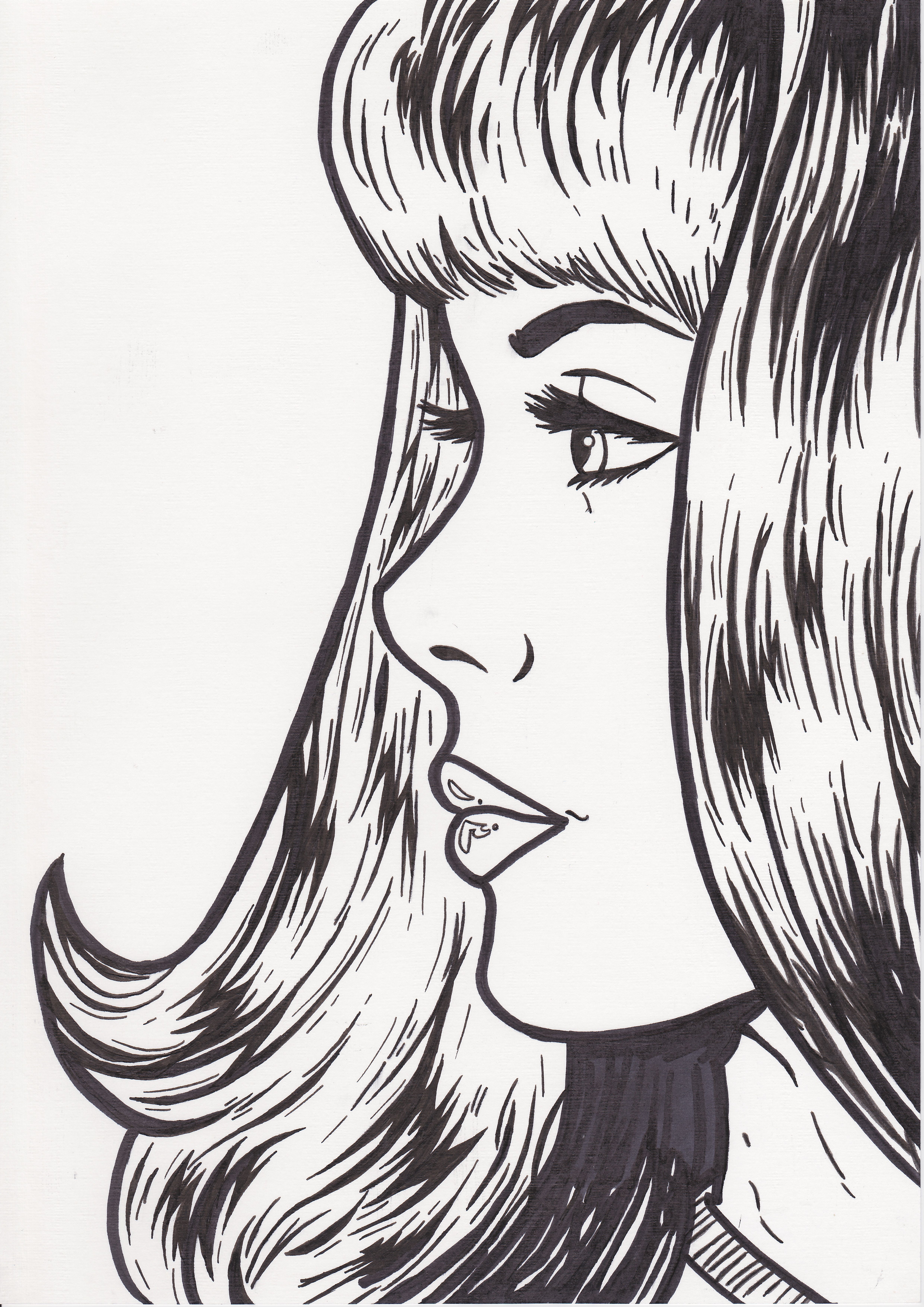 4960x7016 Black Marker On Paper - Bw Drawing