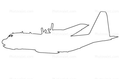 418x279 Lockheed C Hercules Outline, Line Drawing, Shape Graphic - C 130 Drawing