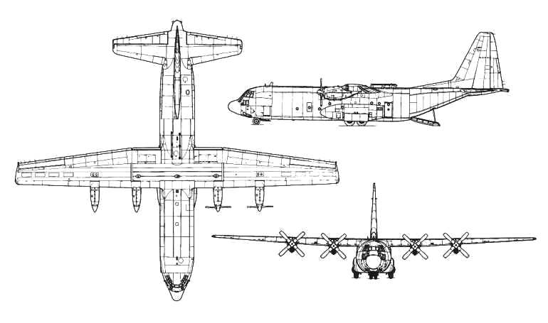 Ac Spectrelockheed - C 130 Drawing. 