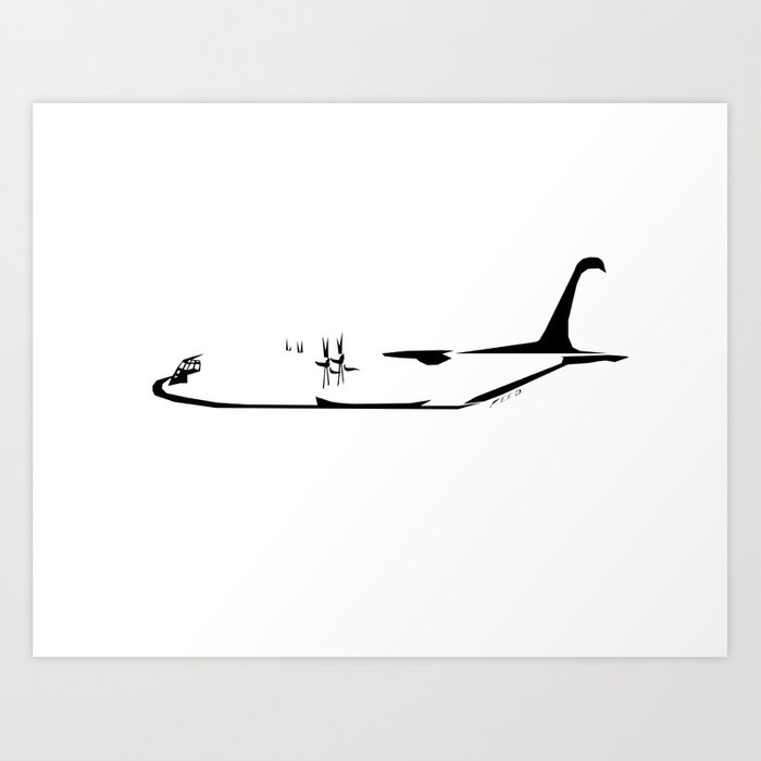 700x700 Minimalist C Hercules Art Print - C 130 Drawing