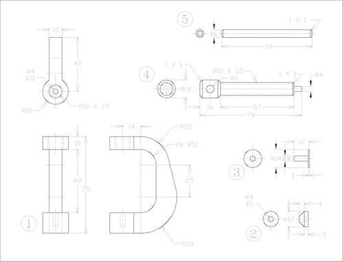 499x382 c clamp multi views - C Clamp Drawing