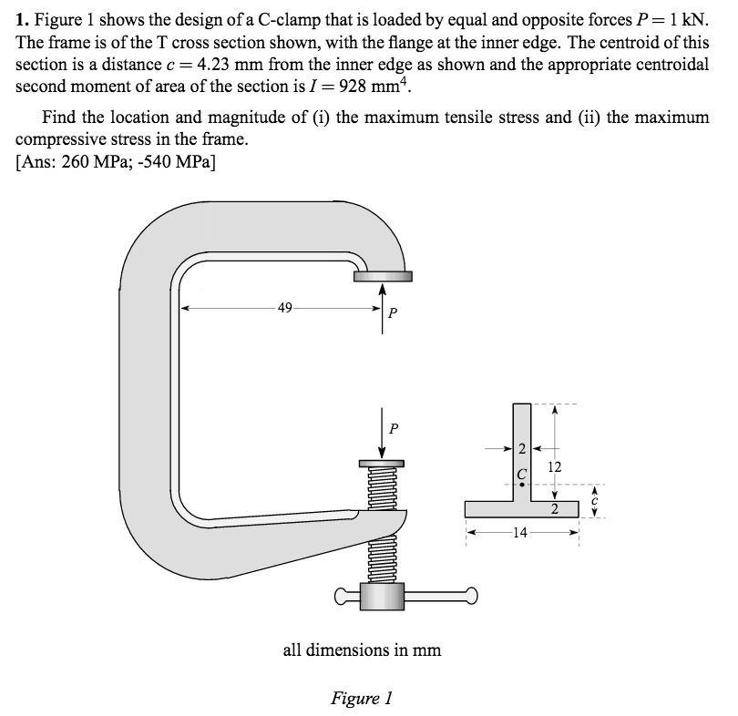 810x786 figure shows the design of a c clamp that is loa - C Clamp Drawing