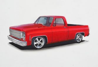 333x227 Chevy Pickup Drawing - C10 Drawing