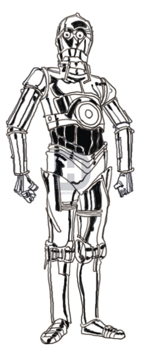304x720 How To Draw Step - C3po Drawing