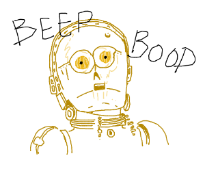 300x250 Drawing - C3po Drawing