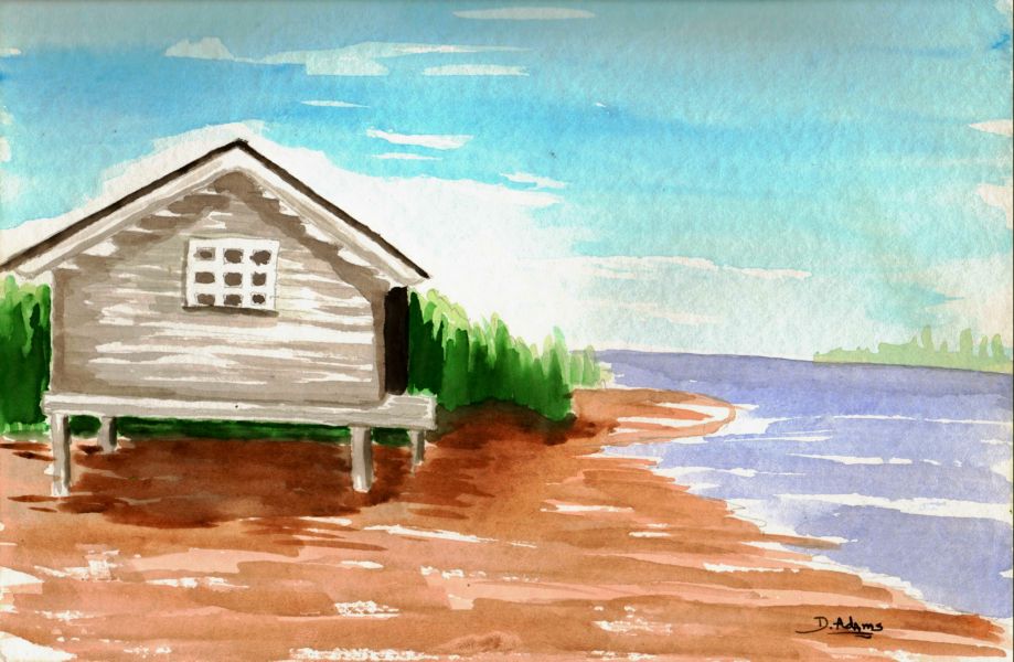 919x600 Sound Side House Cabana Adamsart - Cabana Drawings