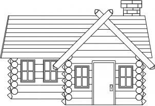 302x207 how to draw a log cabin grade drawing house drawing, log - Cabin Drawing