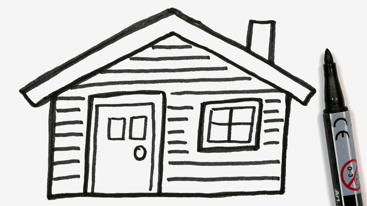 Как нарисовать избушку. Cabin drawing simple. Cabin picture for Kids. Home drawing easy. Hill Cabin drawing simple.