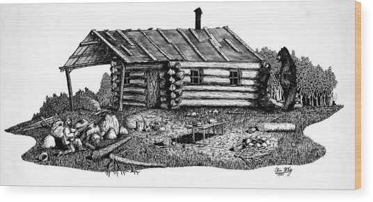 536x290 log cabin drawing - Cabin Drawing