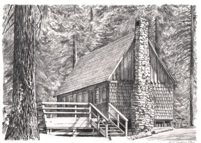 400x284 the cabins of wilsonia cabin art - Cabin Drawing