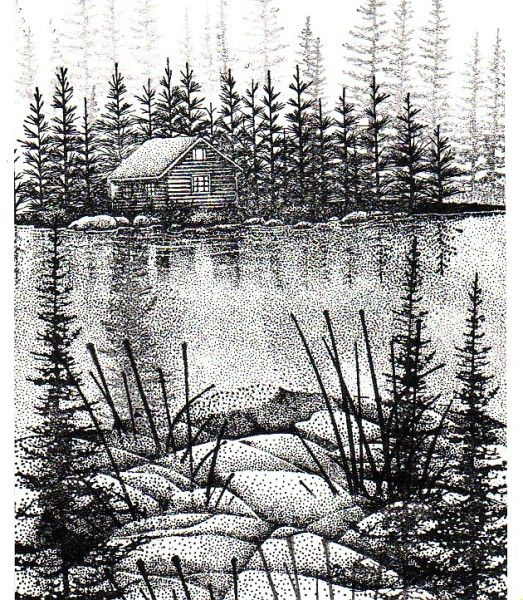 523x600 cabin in the woods stampscapes downloads and sketches wood - Cabin In The Woods Drawing