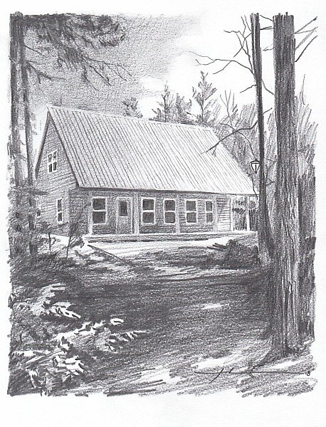 458x600 new cabin in woods drawing - Cabin In The Woods Drawing