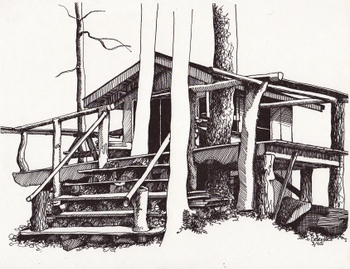350x269 wagonized paul's cabin - Cabin In The Woods Drawing