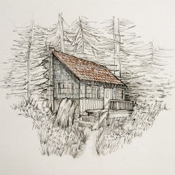 250x250 wood cabin drawing tumblr - Cabin In The Woods Drawing