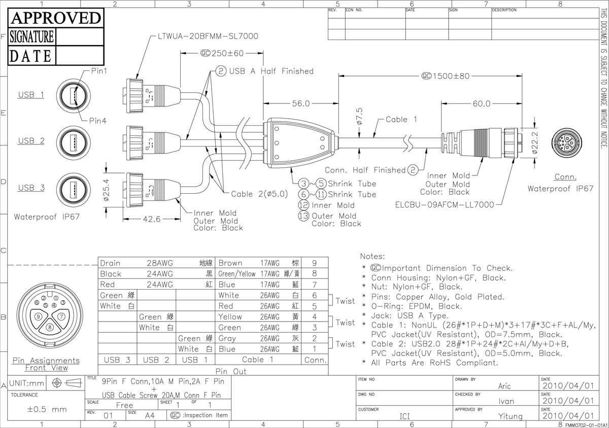 1200x844 waterproof usb cable set - Cable Drawing