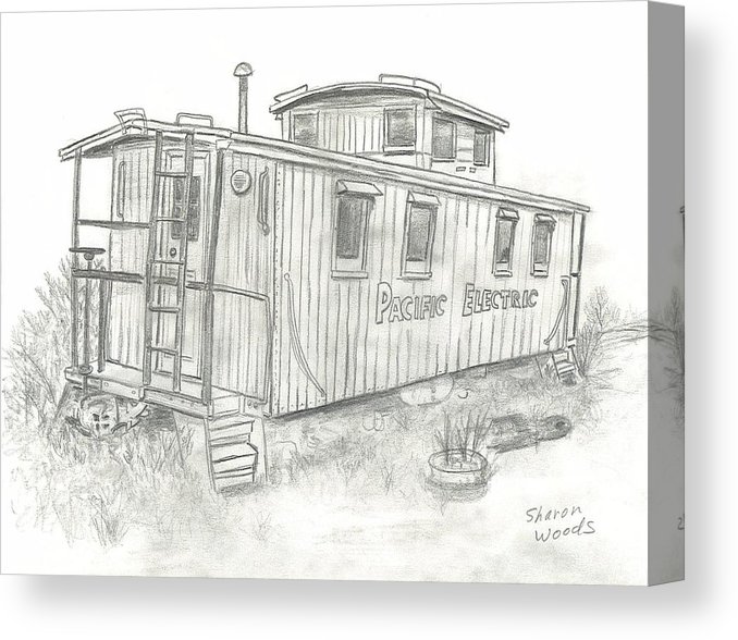 678x588 retired caboose canvas print canvas art - Caboose Drawing