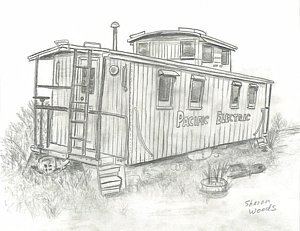 300x231 retired caboose drawing - Caboose Drawing
