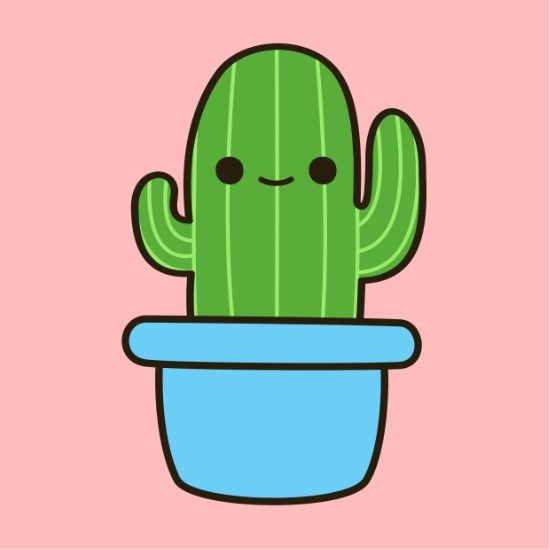 550x550 Cute Cactus - Cactus Cartoon Drawing