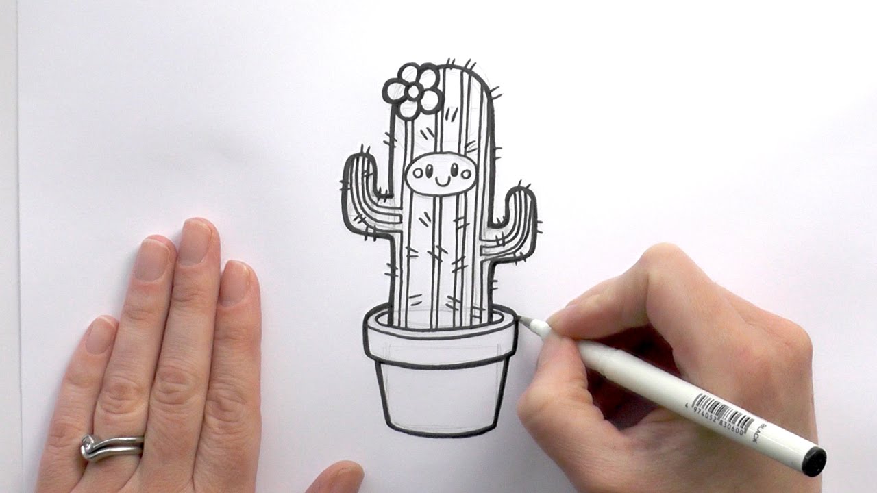 1280x720 How To Draw A Cartoon Cactus - Cactus Cartoon Drawing