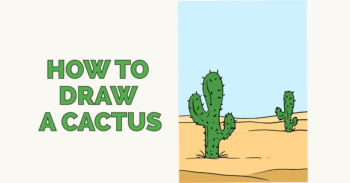 1200x628 How To Draw A Cactus - Cactus Drawing