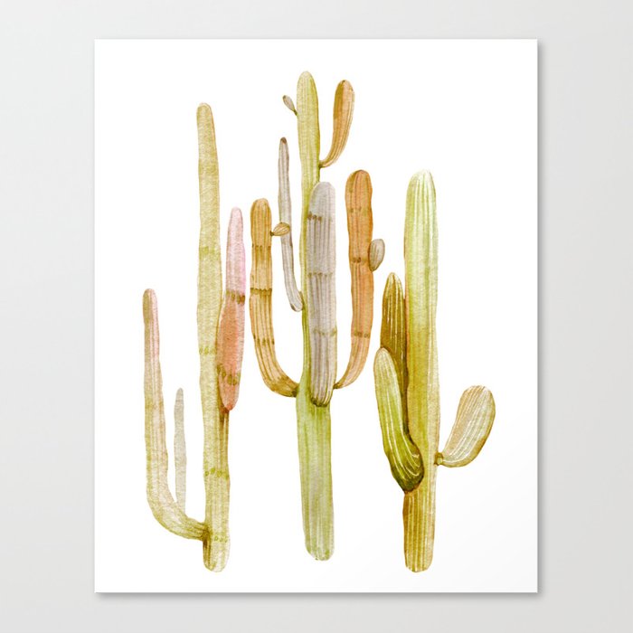 700x700 Minimalist Cactus Drawing Watercolor Painting Southwestern Green - Cactus Drawing