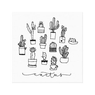 307x307 Cactus Drawing Canvas Prints Wall Art Zazzle Ca - Cactus Drawing