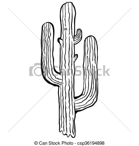 450x470 Simple Black And White Cactus Cartoon - Cactus Drawing Black And White
