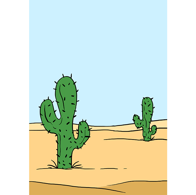 680x678 How To Draw A Cactus - Cactus Drawing Easy