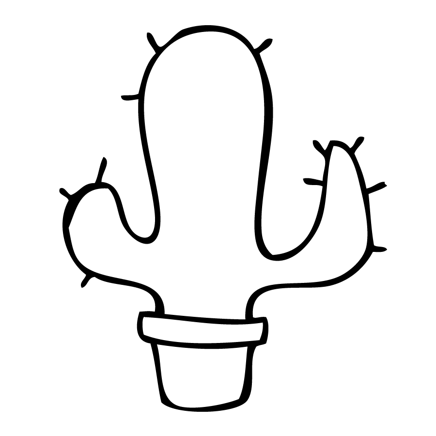900x900 Cactus Drawing Easy For Free Download - Cactus Drawing Easy