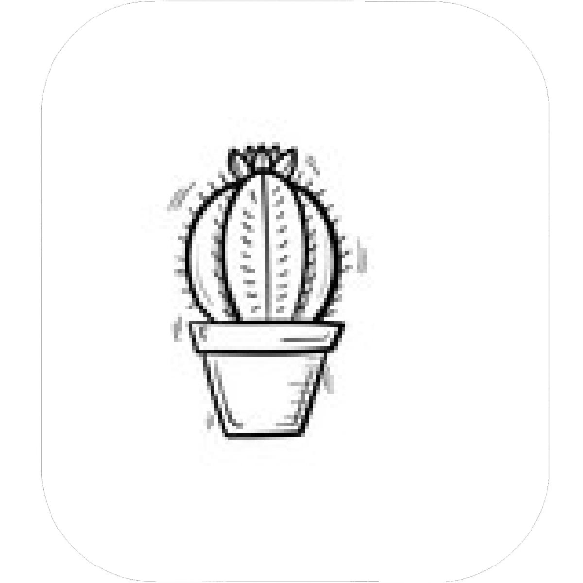 1200x1200 Designs Mein Mousepad Design Mousepad Selbst Designen - Cactus Drawing Outline